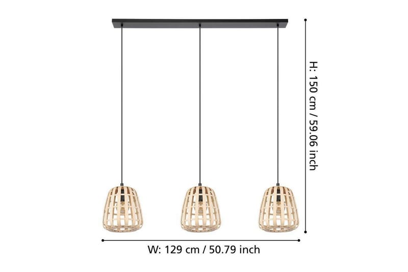 Takpendel Eglo Montezuelo Tre med 3 Lamper - Belysning - Innendørsbelysning & Lamper - Taklampe - Pendellamper & Hengelamper