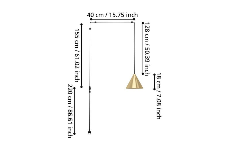 Takpendel Eglo Narices - Svart/Messing - Belysning - Innendørsbelysning & Lamper - Taklampe - Pendellamper & Hengelamper