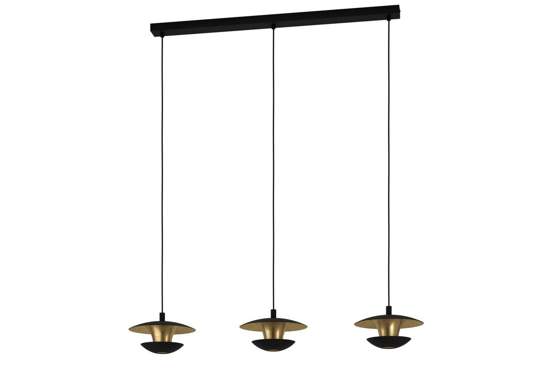 Takpendel Eglo Nuvano 3 Lamper - Svart/Gull