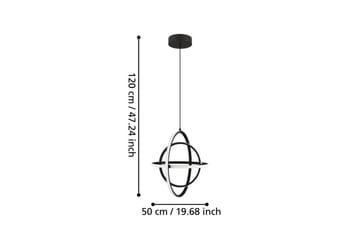 Takpendel Eglo Retornio Svart/Hvit 50 cm - 50 cm - Belysning - Innendørsbelysning & Lamper - Taklampe - Pendellamper & Hengelamper