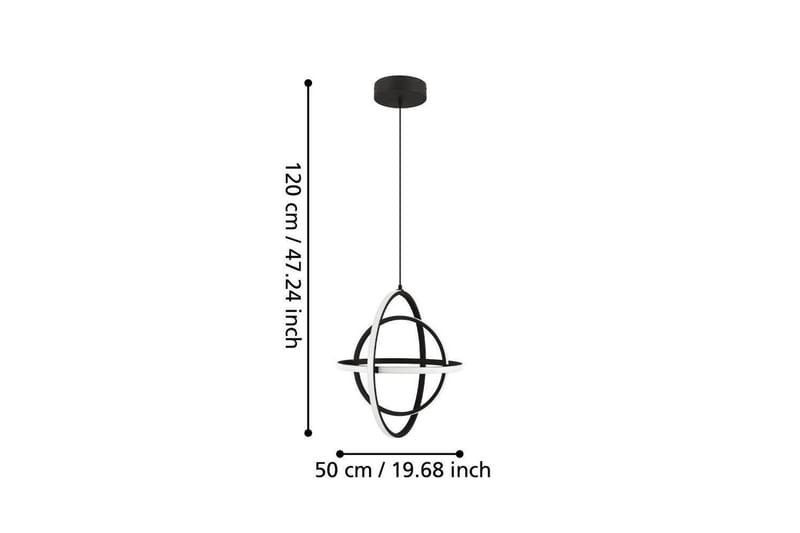 Takpendel Eglo Retornio Svart/Hvit 50 cm - 50 cm - Belysning - Innendørsbelysning & Lamper - Taklampe - Pendellamper & Hengelamper