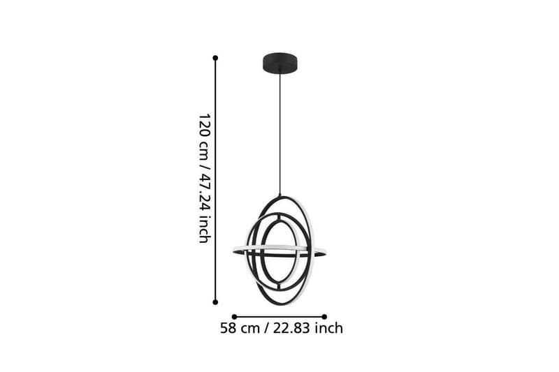 Takpendel Eglo Retornio Svart/Hvit 58 cm - 58 cm - Belysning - Innendørsbelysning & Lamper - Taklampe - Pendellamper & Hengelamper
