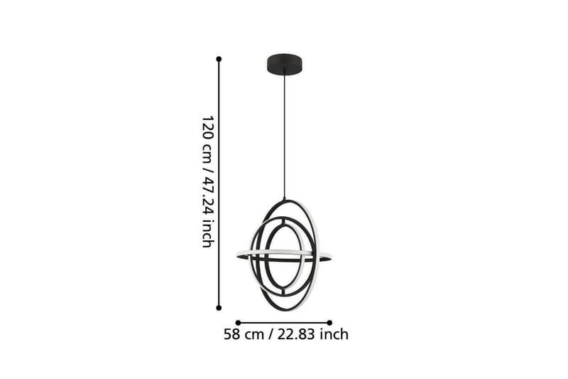 Takpendel Eglo Retornio Svart/Hvit 58 cm - 58 cm - Belysning - Innendørsbelysning & Lamper - Taklampe - Pendellamper & Hengelamper