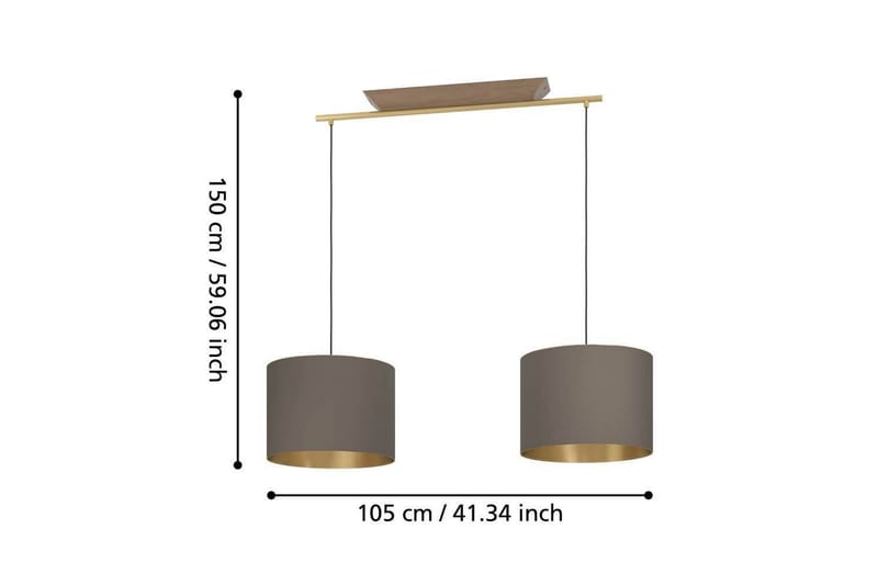 Takpendel Eglo Santandria Cappuccino med 2 lamper - Belysning - Innendørsbelysning & Lamper - Taklampe - Pendellamper & Hengelamper