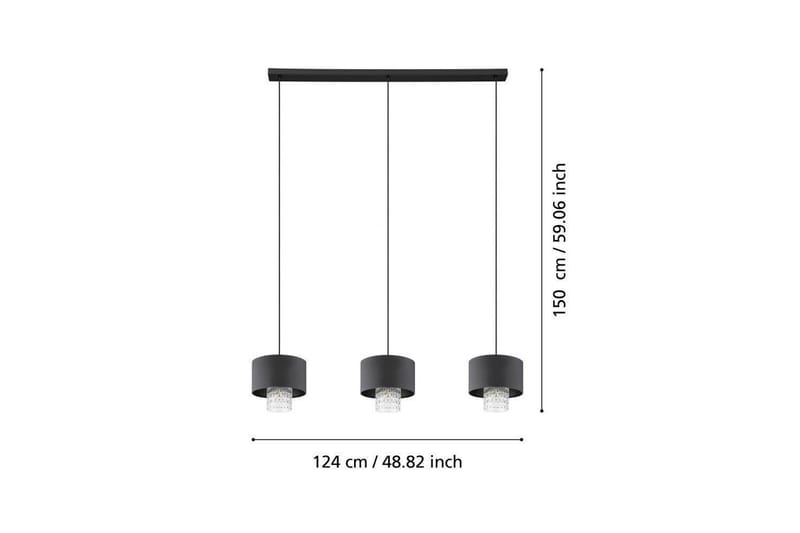 Takpendel Eglo Sapuara Svart Krystall med 3 Lamper - Belysning - Innendørsbelysning & Lamper - Taklampe - Pendellamper & Hengelamper