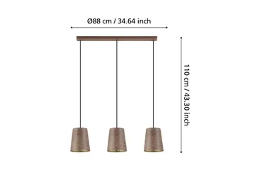 Takpendel Eglo Segezia med 3 Lamper - Brun/Gull - Belysning - Innendørsbelysning & Lamper - Taklampe - Pendellamper & Hengelamper