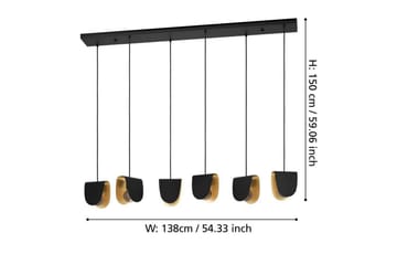 Takpendel Eglo Serenara Svart/Gull med 6 lamper - Belysning - Innendørsbelysning & Lamper - Taklampe - Pendellamper & Hengelamper