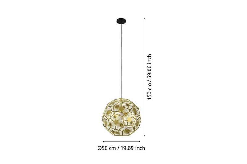 Takpendel Eglo Skoura Rund Messing 50 cm - 50 cm - Belysning - Innendørsbelysning & Lamper - Taklampe - Pendellamper & Hengelamper