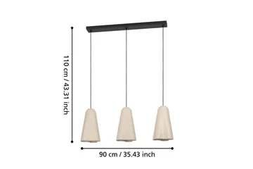 Takpendel Eglo Tolleric Sand/Svart med 3 Lamper - Belysning - Innendørsbelysning & Lamper - Taklampe - Pendellamper & Hengelamper