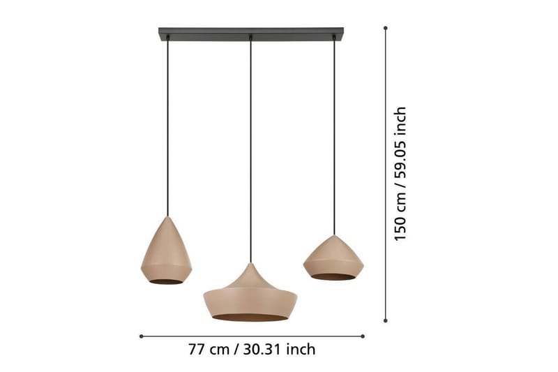 Takpendel Eglo Torremolinos Sand/Svart med 3 Lamper - Belysning - Innendørsbelysning & Lamper - Taklampe - Pendellamper & Hengelamper