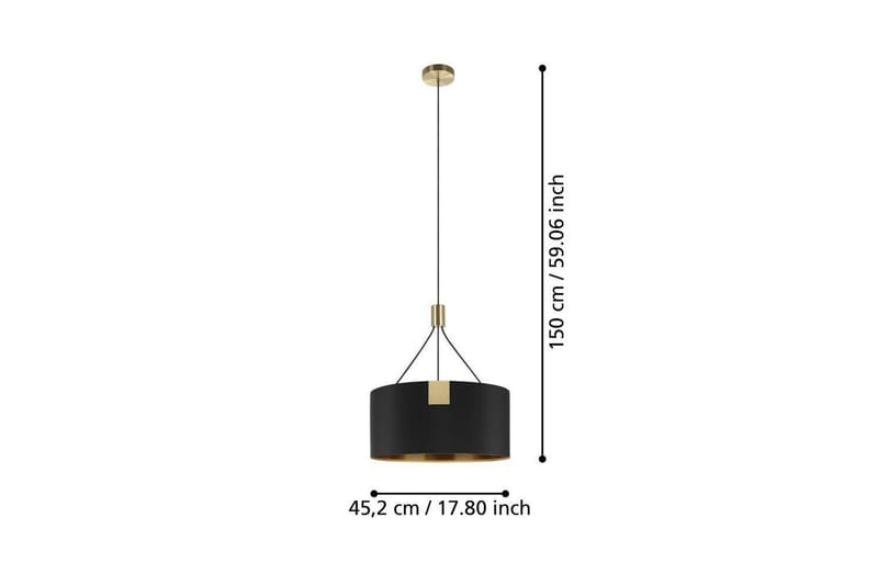 Takpendel Eglo Tortola 1 Svart/Messing - Belysning - Innendørsbelysning & Lamper - Taklampe - Pendellamper & Hengelamper