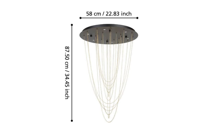 Takpendel Eglo Trepuco Svart med Kjetting i Messing - Belysning - Innendørsbelysning & Lamper - Taklampe - Pendellamper & Hengelamper