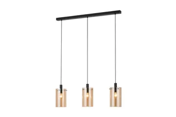 Takpendel Eglo Polverara Svart/Amber 3 lamper - 3 lamper - Belysning - Innendørsbelysning & Lamper - Taklampe - Pendellamper & Hengelamper
