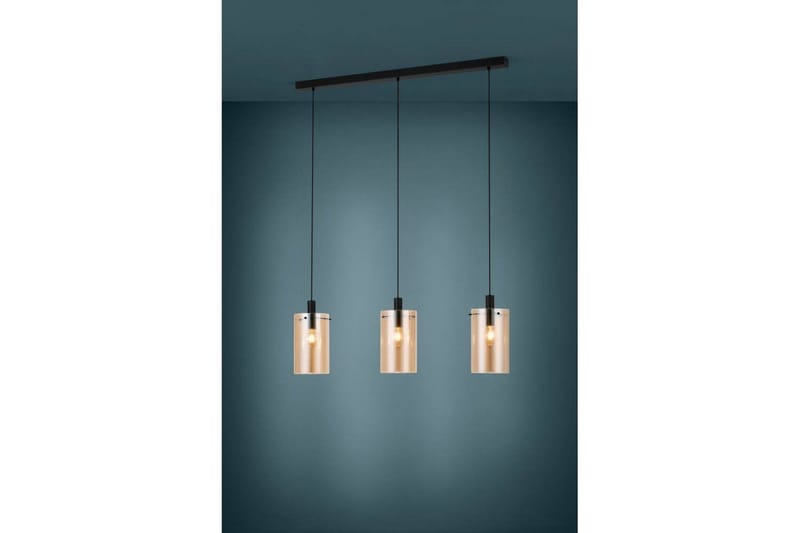 Takpendel Eglo Polverara Svart/Amber 3 lamper - 3 lamper - Belysning - Innendørsbelysning & Lamper - Taklampe - Pendellamper & Hengelamper