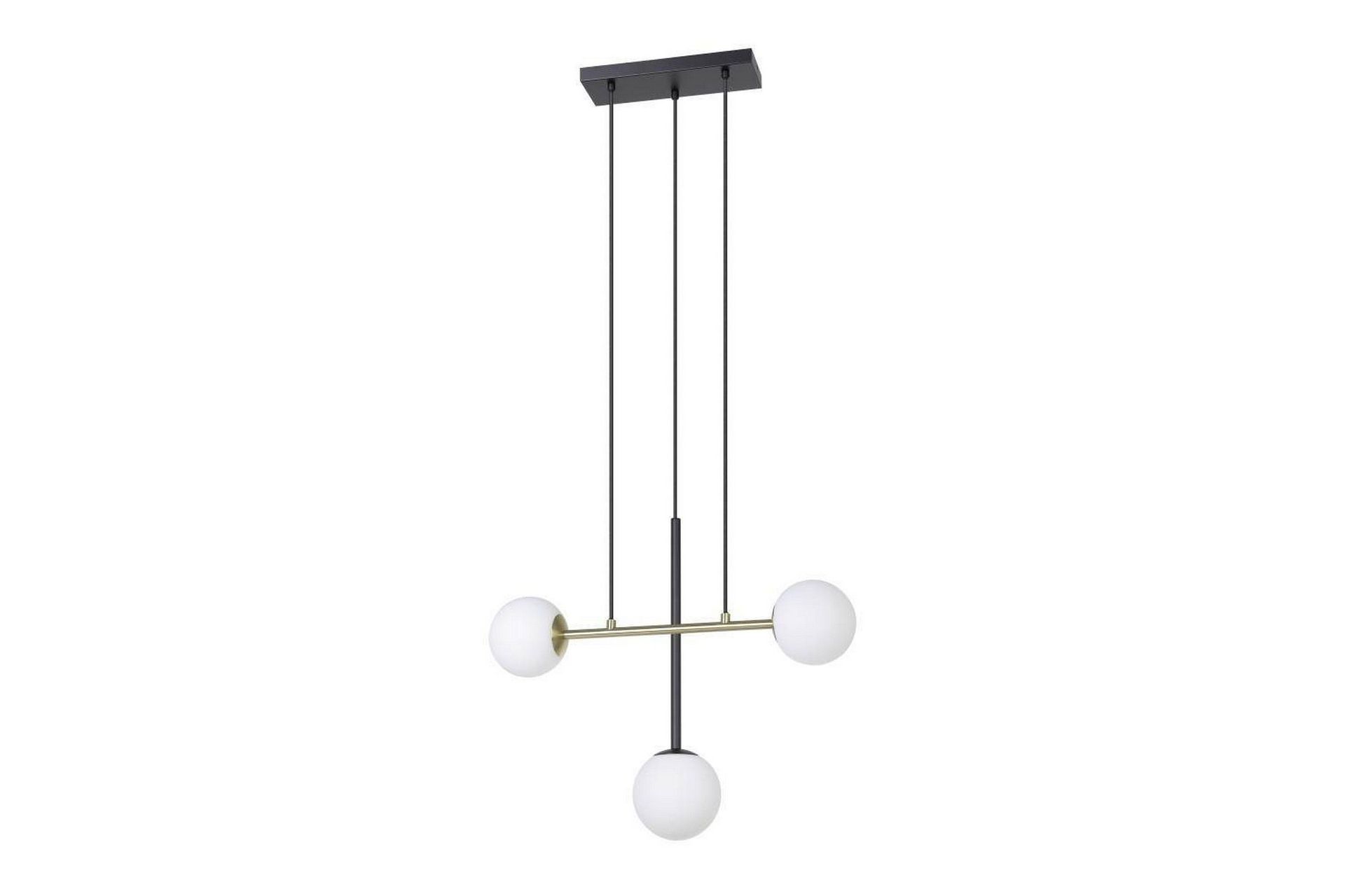 Takpendel Eglo Paz Opalhvit/Svart Messing med 3 Lamper -