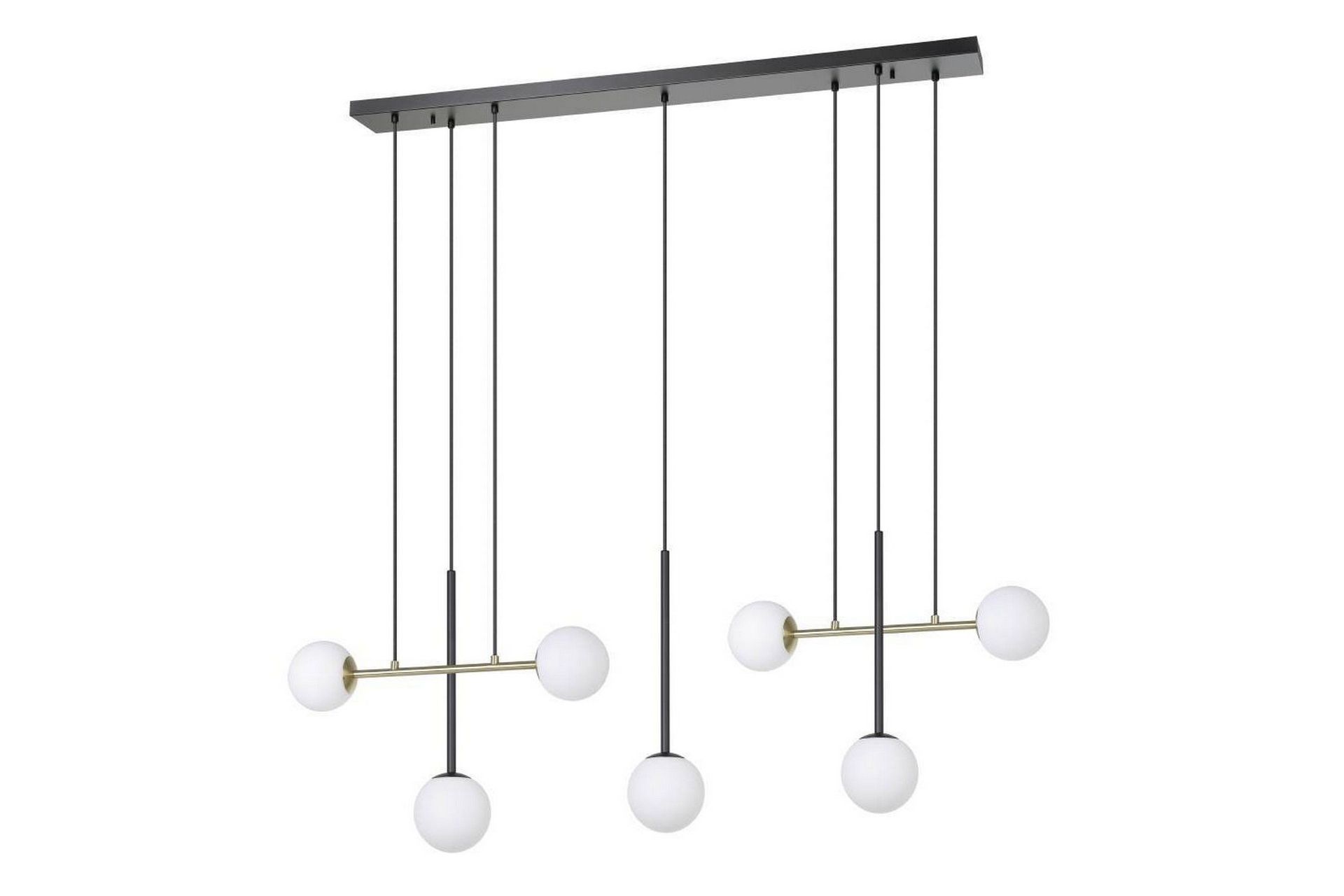 Takpendel Eglo Paz Opalhvit/Svart Messing med 7 Lamper -