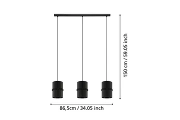 Takpendel Eglo Paraguaio Svart med 3 Lamper - Belysning - Innendørsbelysning & Lamper - Taklampe - Pendellamper & Hengelamper