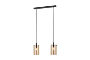 Takpendel Eglo Polverara Svart/Amber 2 Lamper - 2 Lamper - Belysning - Innendørsbelysning & Lamper - Taklampe - Pendellamper & Hengelamper