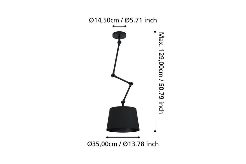Takpendel Eglo Pistunio Svart - Svart - Belysning - Innendørsbelysning & Lamper - Taklampe - Pendellamper & Hengelamper