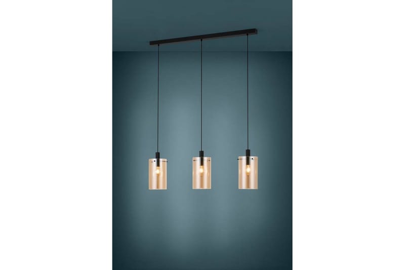 Takpendel Eglo Polverara Svart/Amber 3 lamper - 3 lamper - Belysning - Innendørsbelysning & Lamper - Taklampe - Pendellamper & Hengelamper