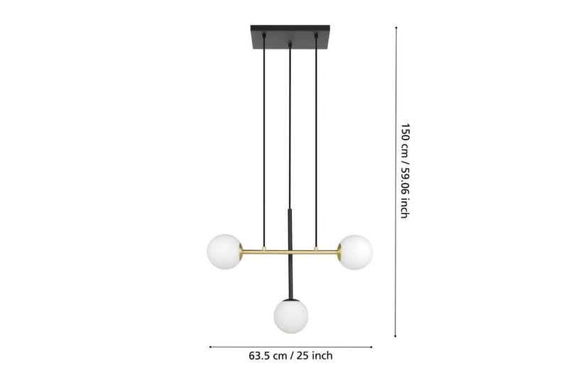 Takpendel Eglo Paz Opalhvit/Svart Messing med 3 Lamper - Belysning - Innendørsbelysning & Lamper - Taklampe - Pendellamper & Hengelamper