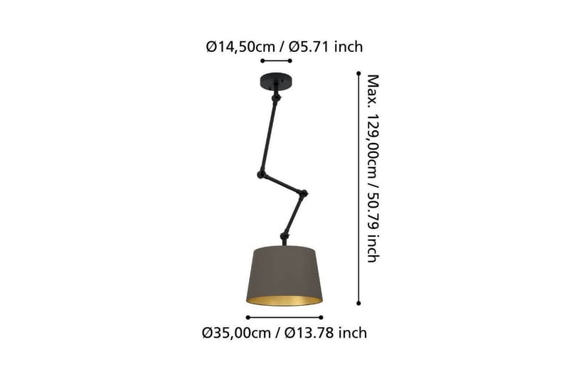 Takpendel Eglo Pistunio Cappuccino/Messing/Svart - Cappuccino/Messing/Svart - Belysning - Innendørsbelysning & Lamper - Taklampe - Pendellamper & Hengelamper