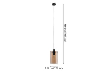 Takpendel Eglo Polverara Svart/Amber 1 lampe - 1 lampe - Belysning - Innendørsbelysning & Lamper - Taklampe - Pendellamper & Hengelamper
