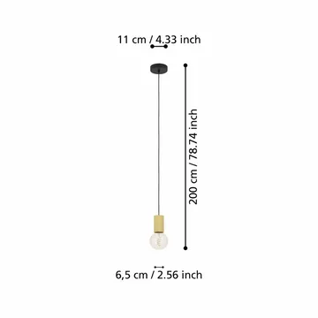 Takpendel Pozueta - Svart, Brun - Belysning - Innendørsbelysning & Lamper - Taklampe - Pendellamper & Hengelamper