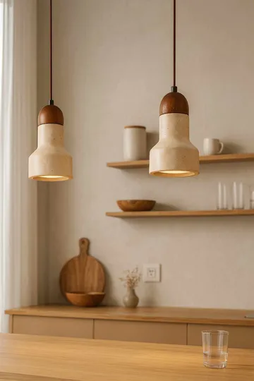 Talvenn pendellampe - Beige og Valnøtt - Belysning - Innendørsbelysning & Lamper - Taklampe - Pendellamper & Hengelamper