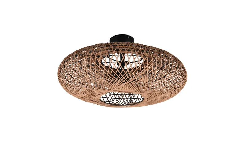 Trio Lighting Hedda plafond 2L E27 matt svart/sisal - Belysning - Innendørsbelysning & Lamper - Taklampe - Plafondlampe