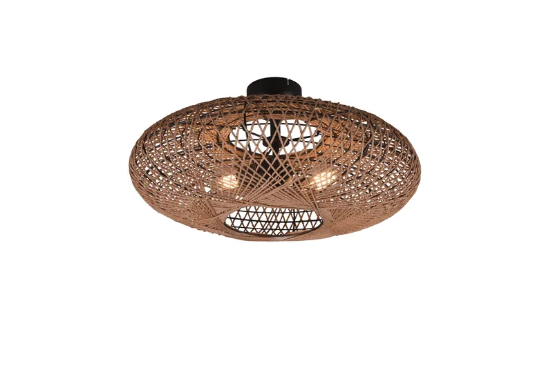 Trio Lighting Hedda plafond 2L E27 matt svart/sisal, undefined