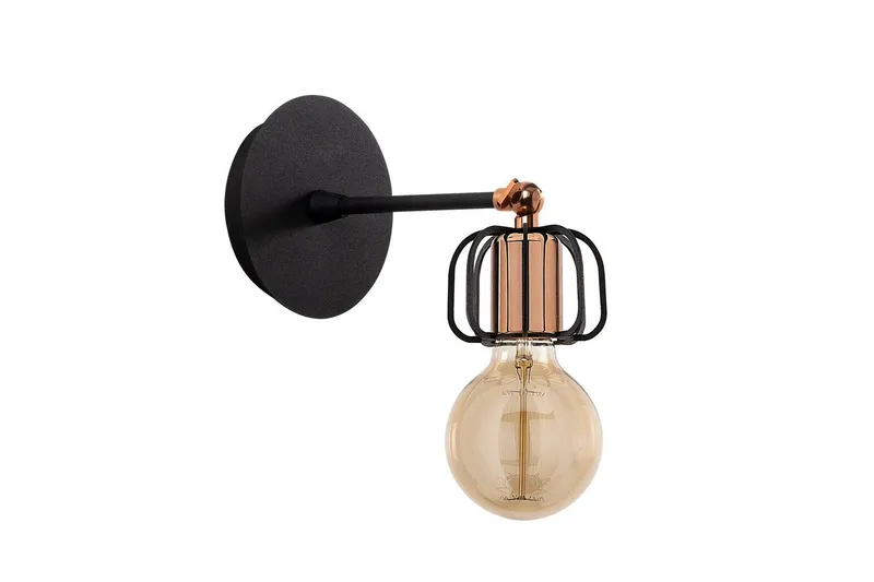 Vegg lampe Griffin Innrammet Svart, Svart