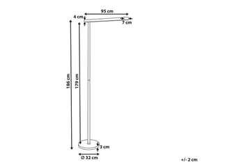 Temerra Gulvlampe 186 cm - Grå - Belysning - Innendørsbelysning & Lamper - Soveromslampe