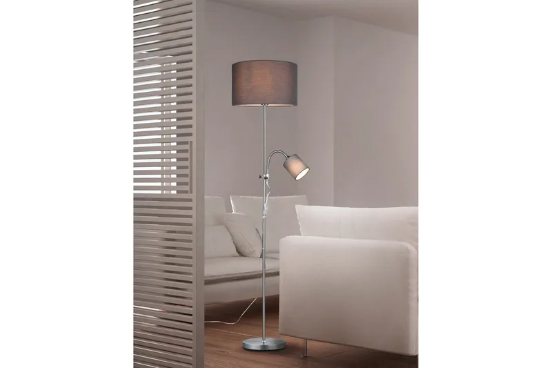 Trio Lighting Owen gulvlampe E27+E14 grå - Belysning - Innendørsbelysning & Lamper - Soveromslampe