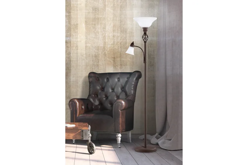 Trio Lighting Rostica gulvlampe uplight E27 + E14 - Belysning - Innendørsbelysning & Lamper - Soveromslampe