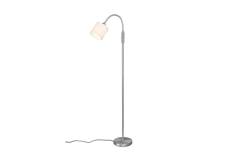 Trio Lighting Tommy gulvlampe 1L E14 børstet stål/hvit - Belysning - Innendørsbelysning & Lamper - Soveromslampe
