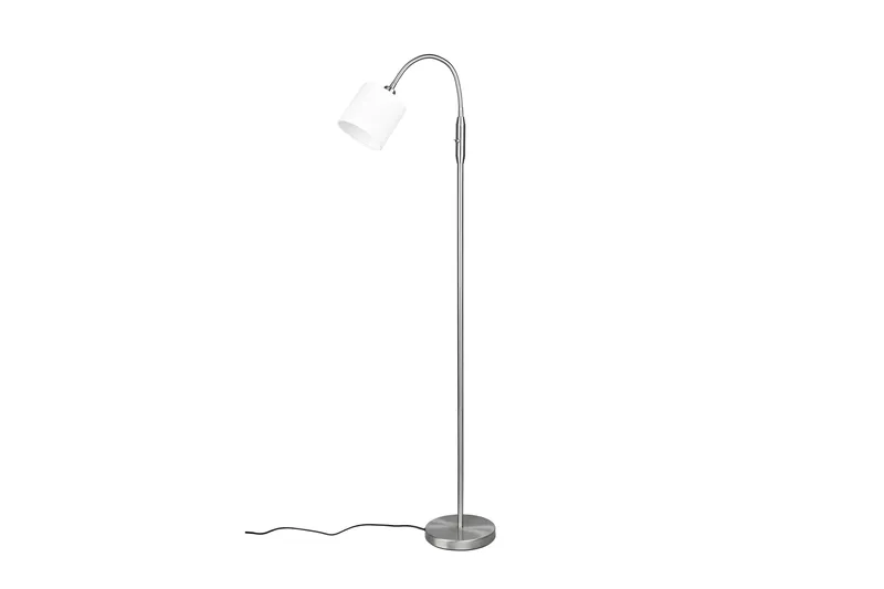 Trio Lighting Tommy gulvlampe 1L E14 børstet stål/hvit, undefined