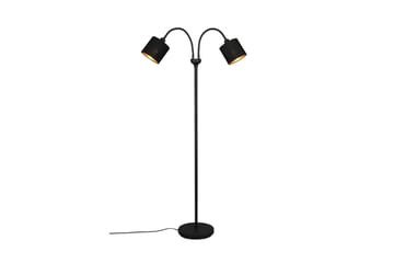 Trio Lighting Tommy gulvlampe 2L E14 matt svart/gull - Belysning - Innendørsbelysning & Lamper - Gulvlampe - Toarmet gulvlampe