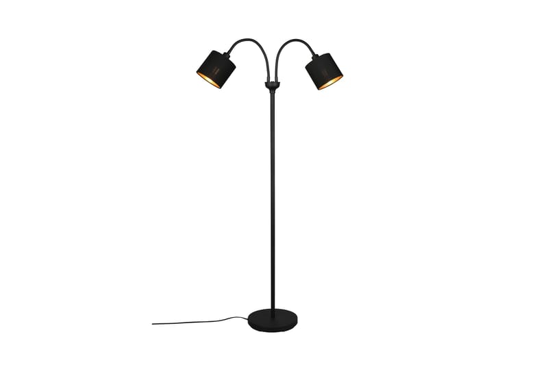 Trio Lighting Tommy gulvlampe 2L E14 matt svart/gull - Belysning - Innendørsbelysning & Lamper - Soveromslampe