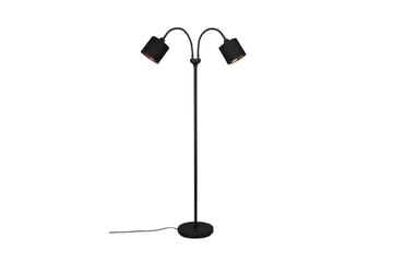 Trio Lighting Tommy gulvlampe 2L E14 matt svart/gull - Belysning - Innendørsbelysning & Lamper - Gulvlampe - Toarmet gulvlampe