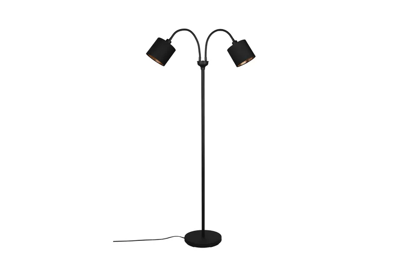 Trio Lighting Tommy gulvlampe 2L E14 matt svart/gull - Belysning - Innendørsbelysning & Lamper - Soveromslampe
