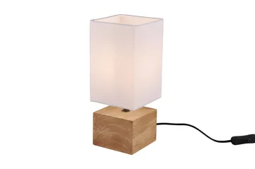 Trio Lighting Woody bordlampe 12X12cm E14 tre/hvit - Belysning - Innendørsbelysning & Lamper - Bordlampe