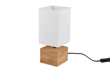 Trio Lighting Woody bordlampe 12X12cm E14 tre/hvit - Belysning - Innendørsbelysning & Lamper - Bordlampe