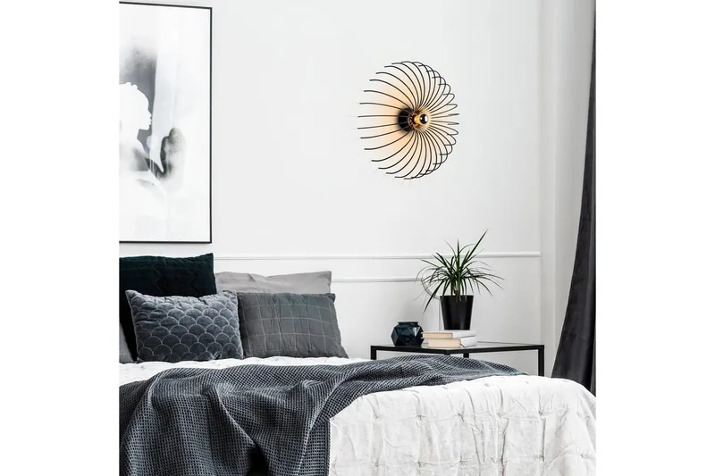 Vegg lampe Subbersta Svart - Diameter: 16 cm - Belysning - Innendørsbelysning & Lamper - Soveromslampe