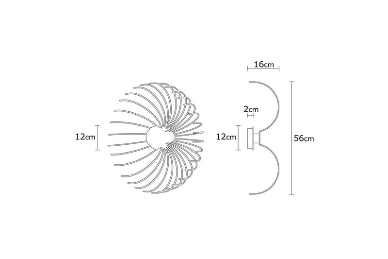 Vegg lampe Subbersta Svart - Diameter: 16 cm - Belysning - Innendørsbelysning & Lamper - Soveromslampe