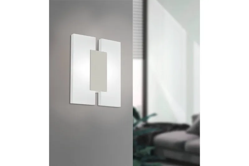 Vegg-/Taklampe Eglo Metrass 2 Nikkel-Matt/Satin - Nikkel - Belysning - Innendørsbelysning & Lamper - Soveromslampe