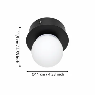 Vegg-/Taklampe Mosiano - Sort - Belysning - Innendørsbelysning & Lamper - Taklampe - Plafondlampe