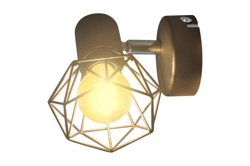 2 Sorte Vegglampetter, trådramme industriell stil 4 LED lys - Svart - Nattlampe vegg - Vegglampe - Veggarmatur - Soveromslampe