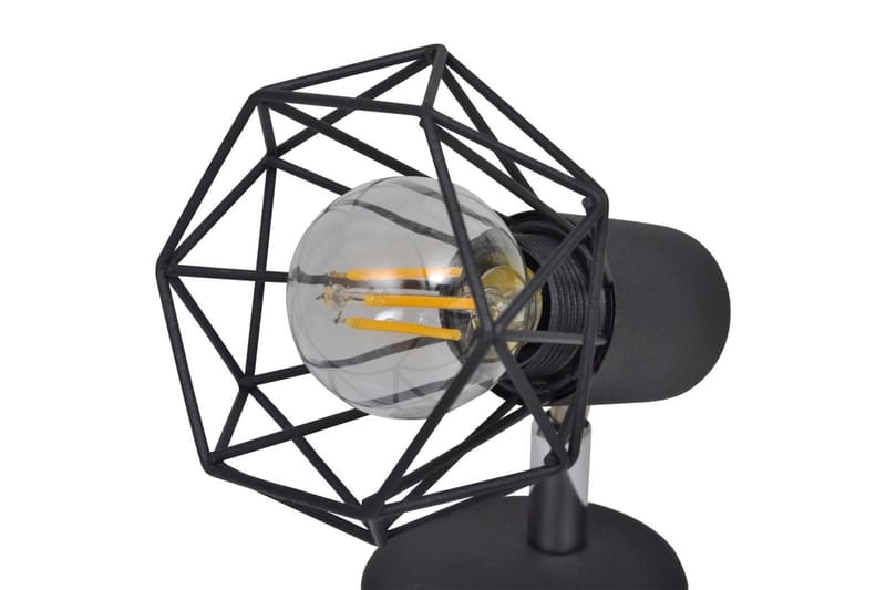 2 Sorte Vegglampetter, trådramme industriell stil 4 LED lys - Svart - Belysning - Innendørsbelysning & Lamper - Vegglampe
