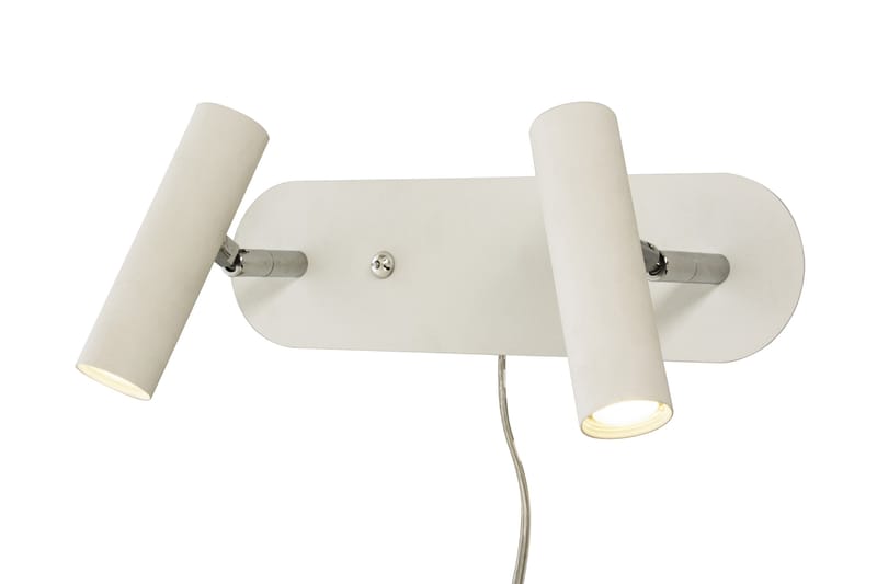 Artic Vegglampe Dobbel Hvit/ Krom - Scan Lamps - Nattlampe vegg - Vegglampe - Veggarmatur - Nattlampe - Leselampe vegg - Soveromslampe